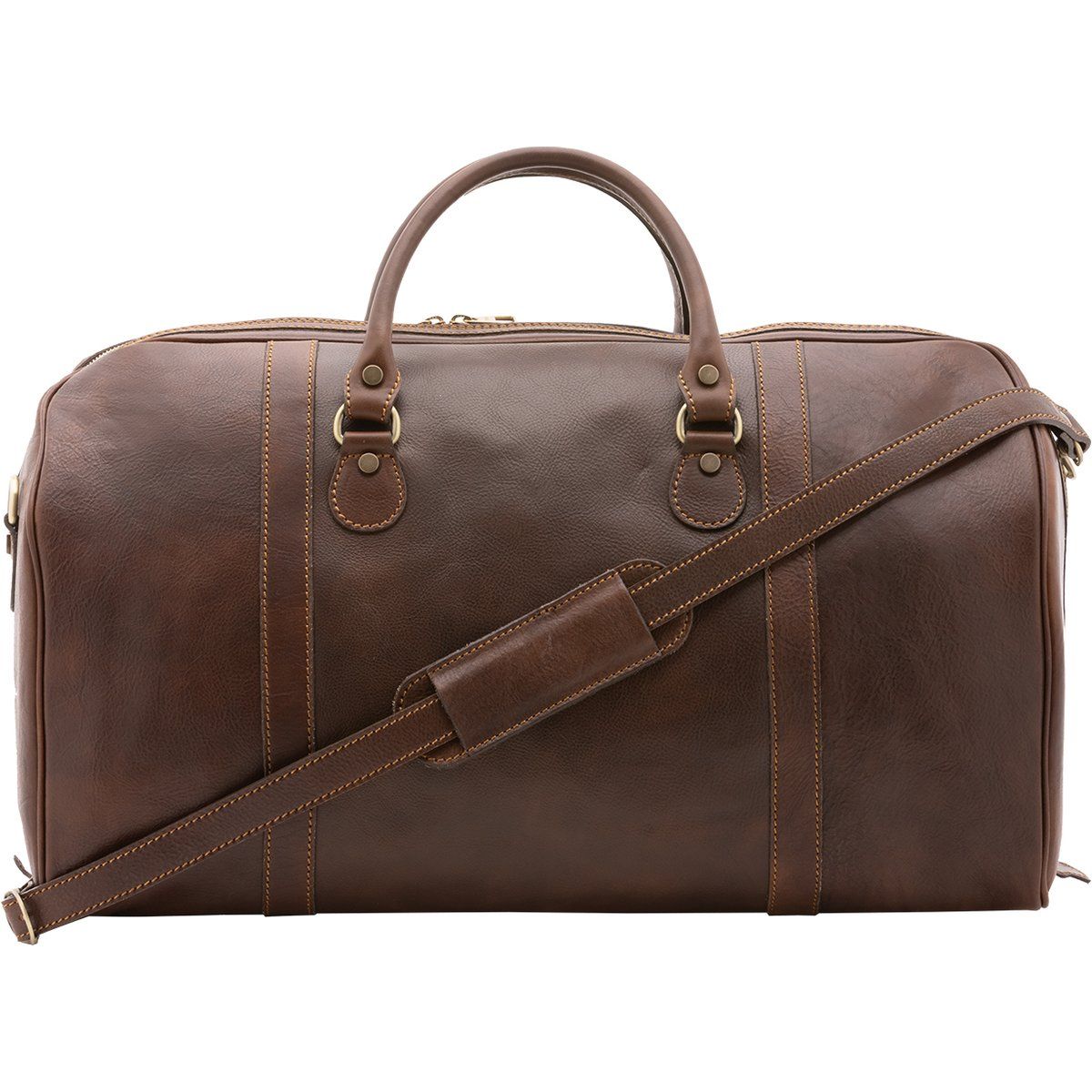 Klassische Leder-Duffel-Reisetasche
