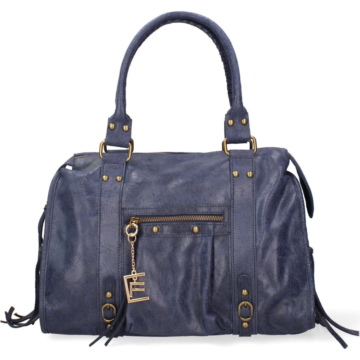 Elegante Leder-Schultertasche mit Quasten