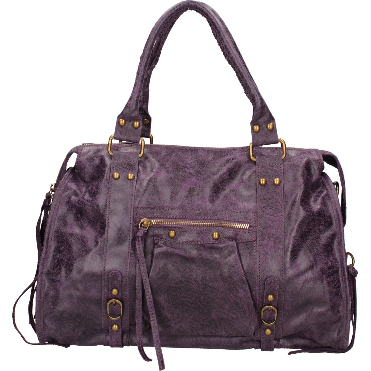 Lässige Schultertasche aus Strukturleder