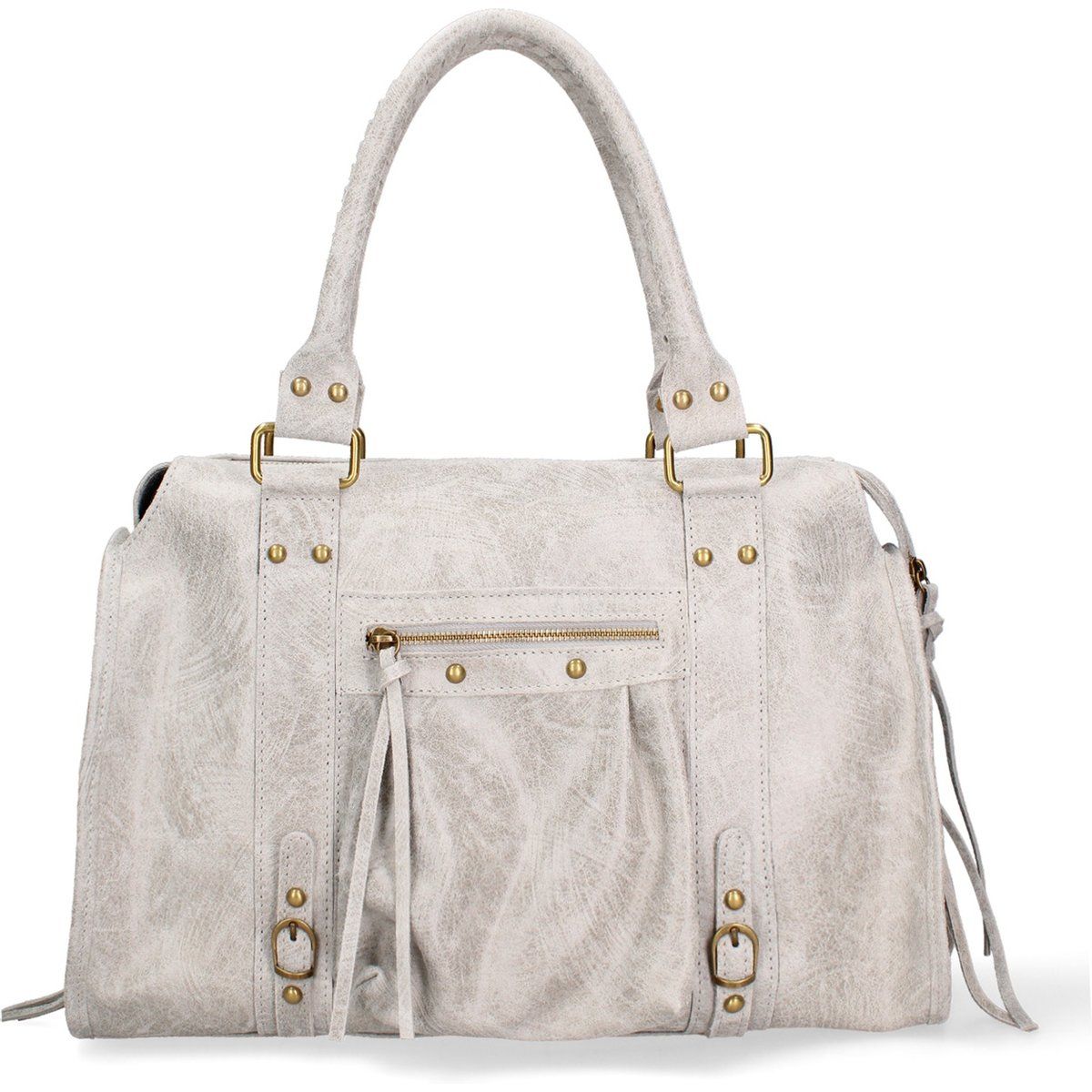 Distressed-Leder-Schultertasche Modell Elara