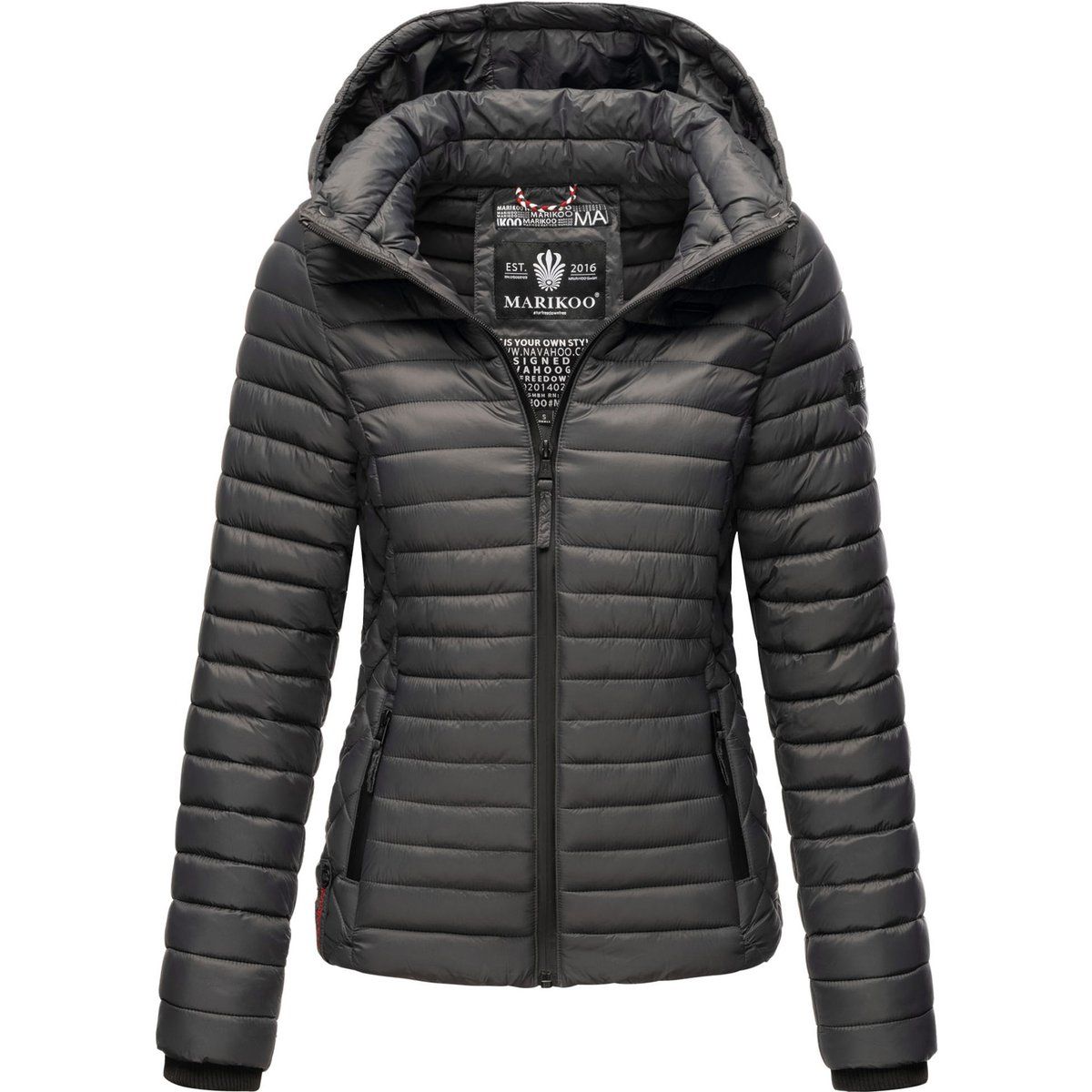 Taillierte Steppjacke mit Kapuze
