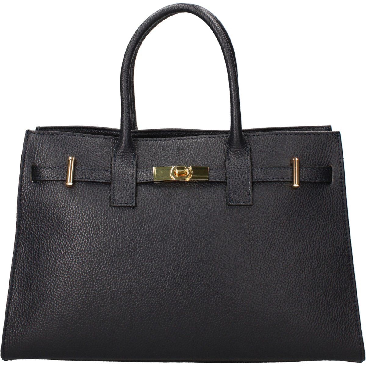 Klassische strukturierte Henkeltasche aus Leder