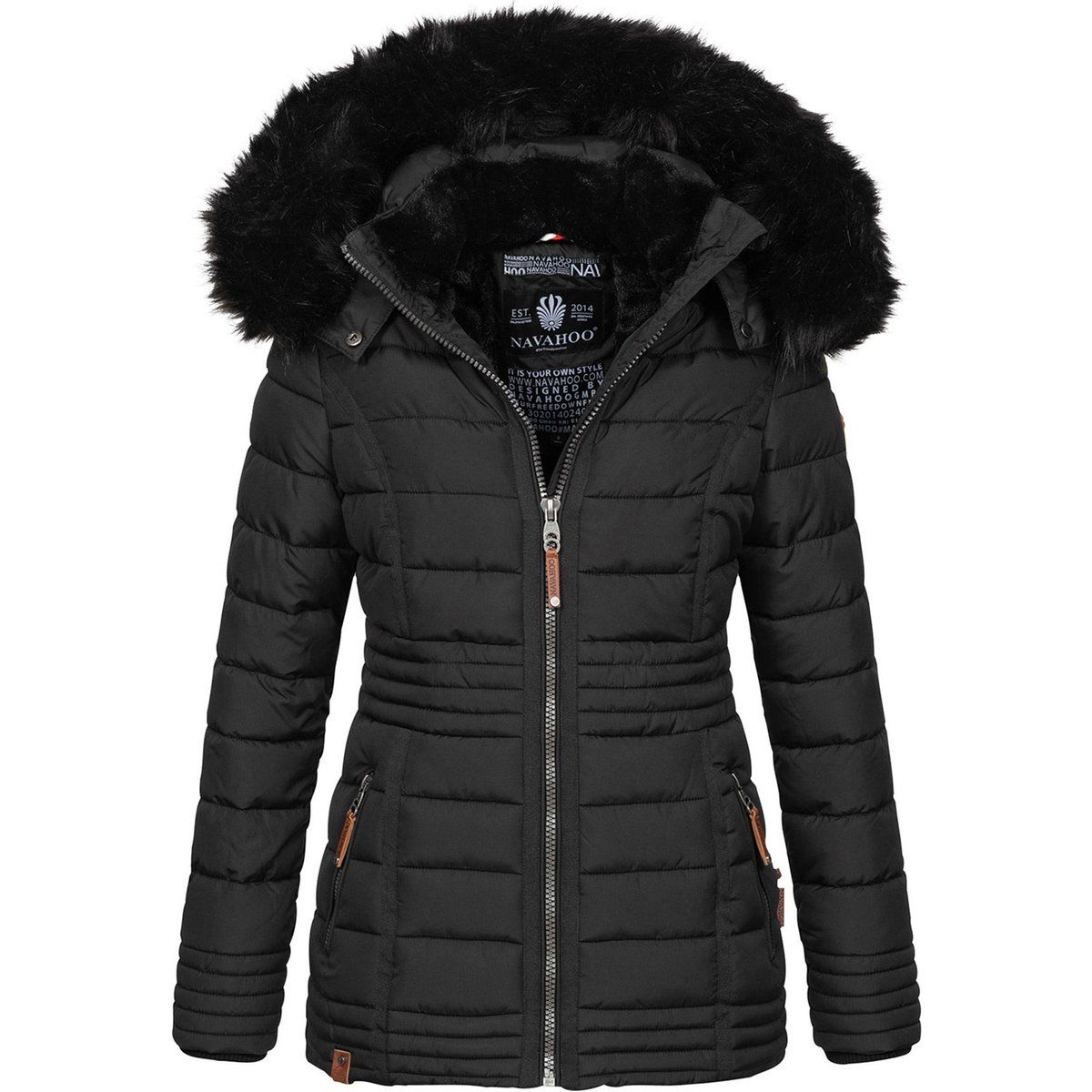 Elegante Steppjacke mit Kunstfell