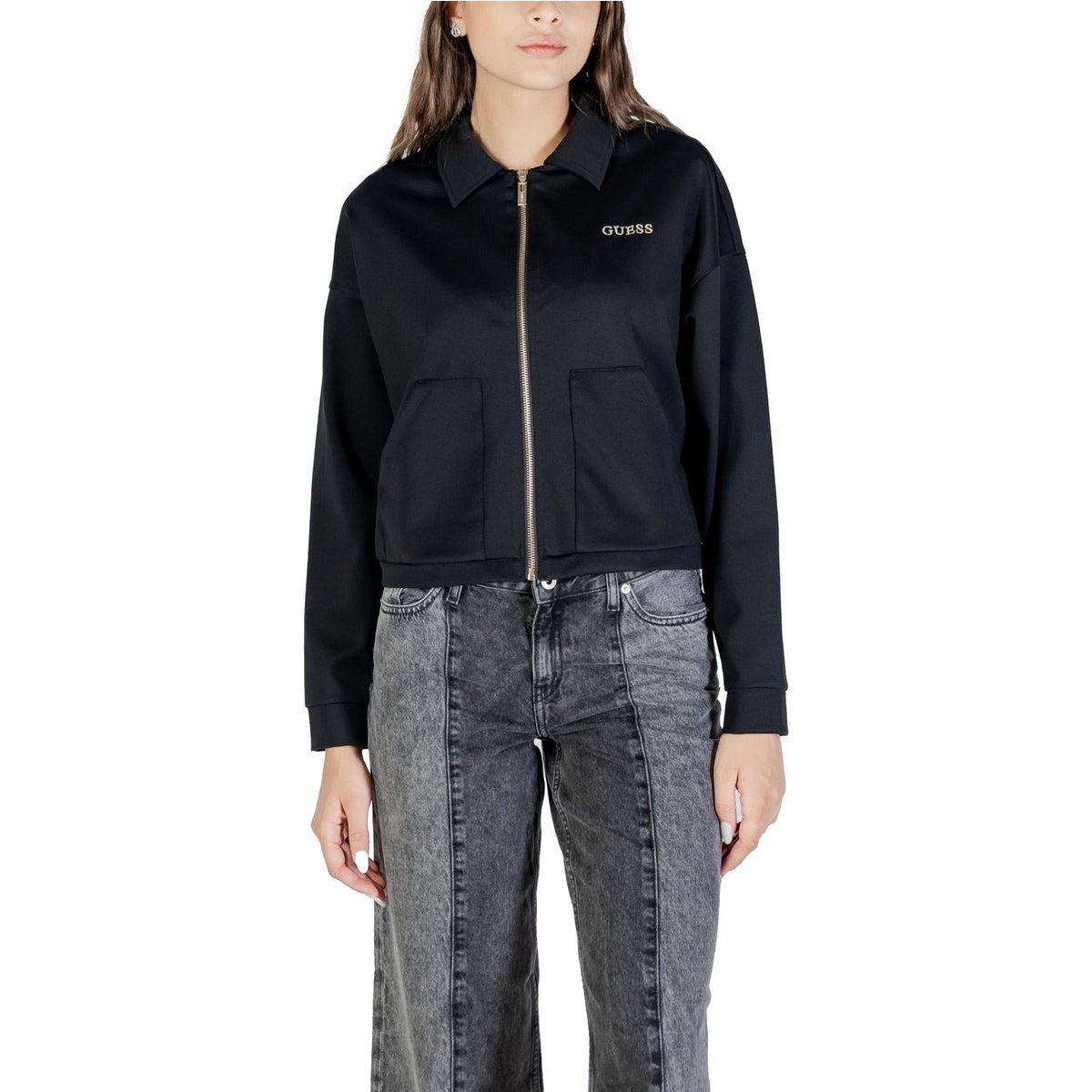 Sportliche Sweatjacke mit Kragen