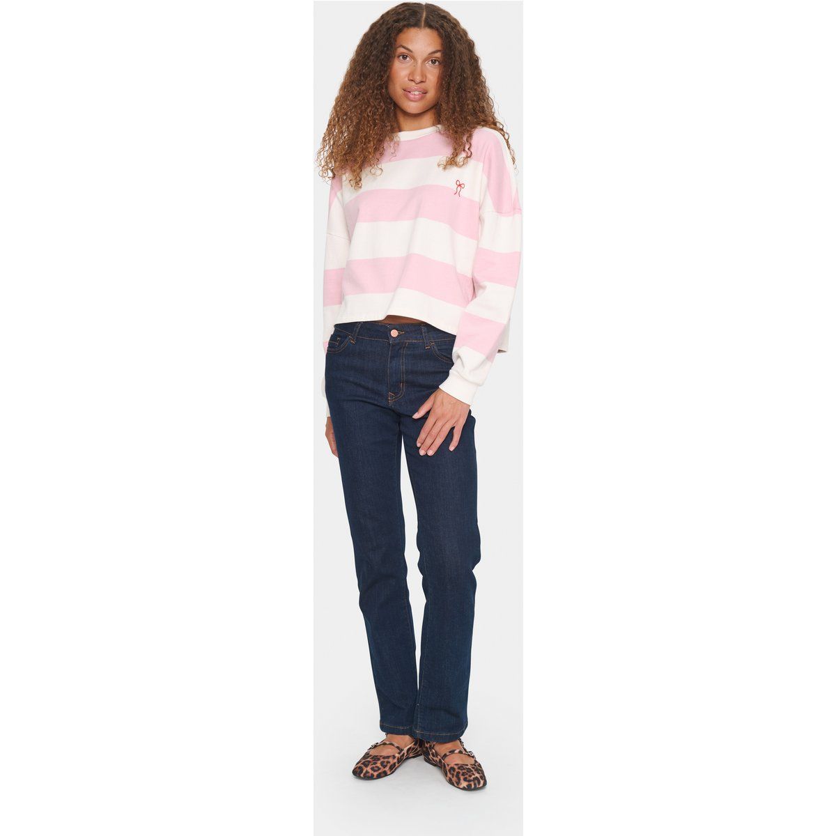 Gestreiftes Sweatshirt mit lockerer Passform