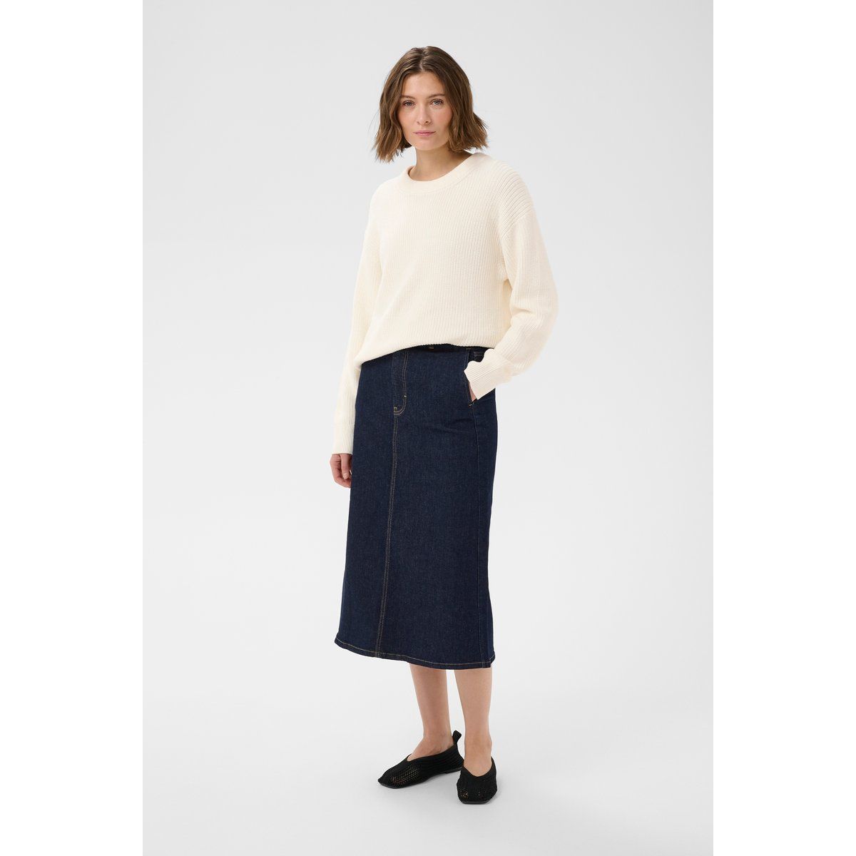 Strukturierter Baggy-Strickpullover