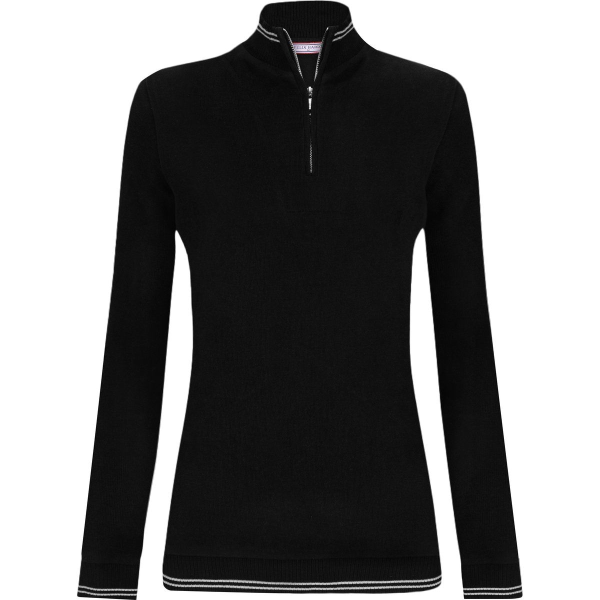 Minimalistischer Rippstrick-Pullover mit Reißverschluss