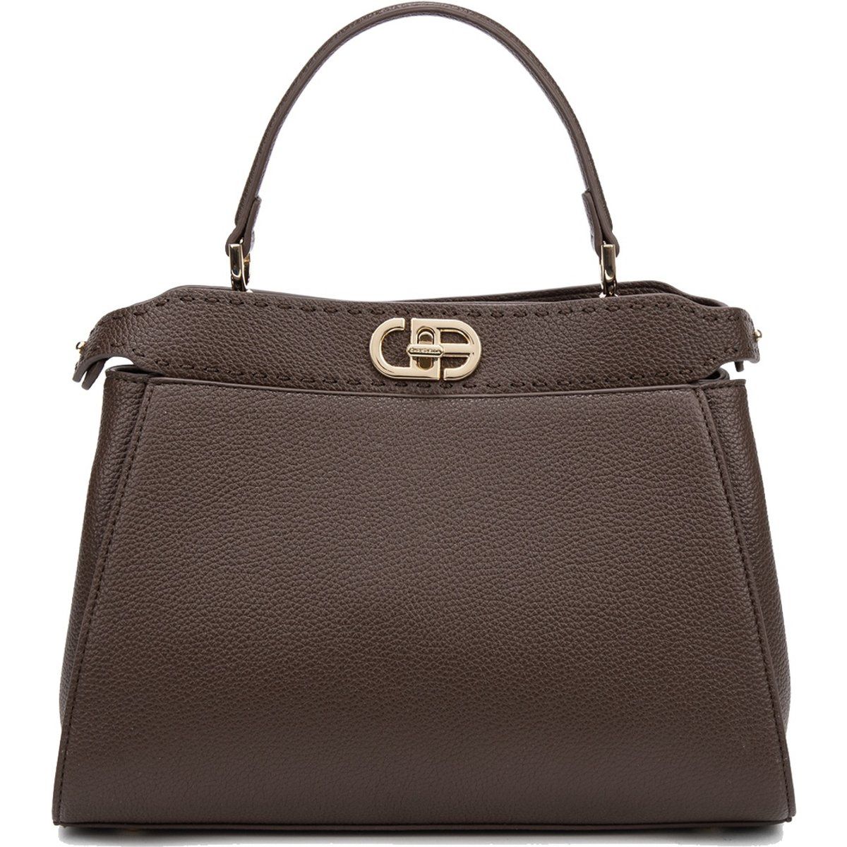 Elegante Henkeltasche in Kieseloptik