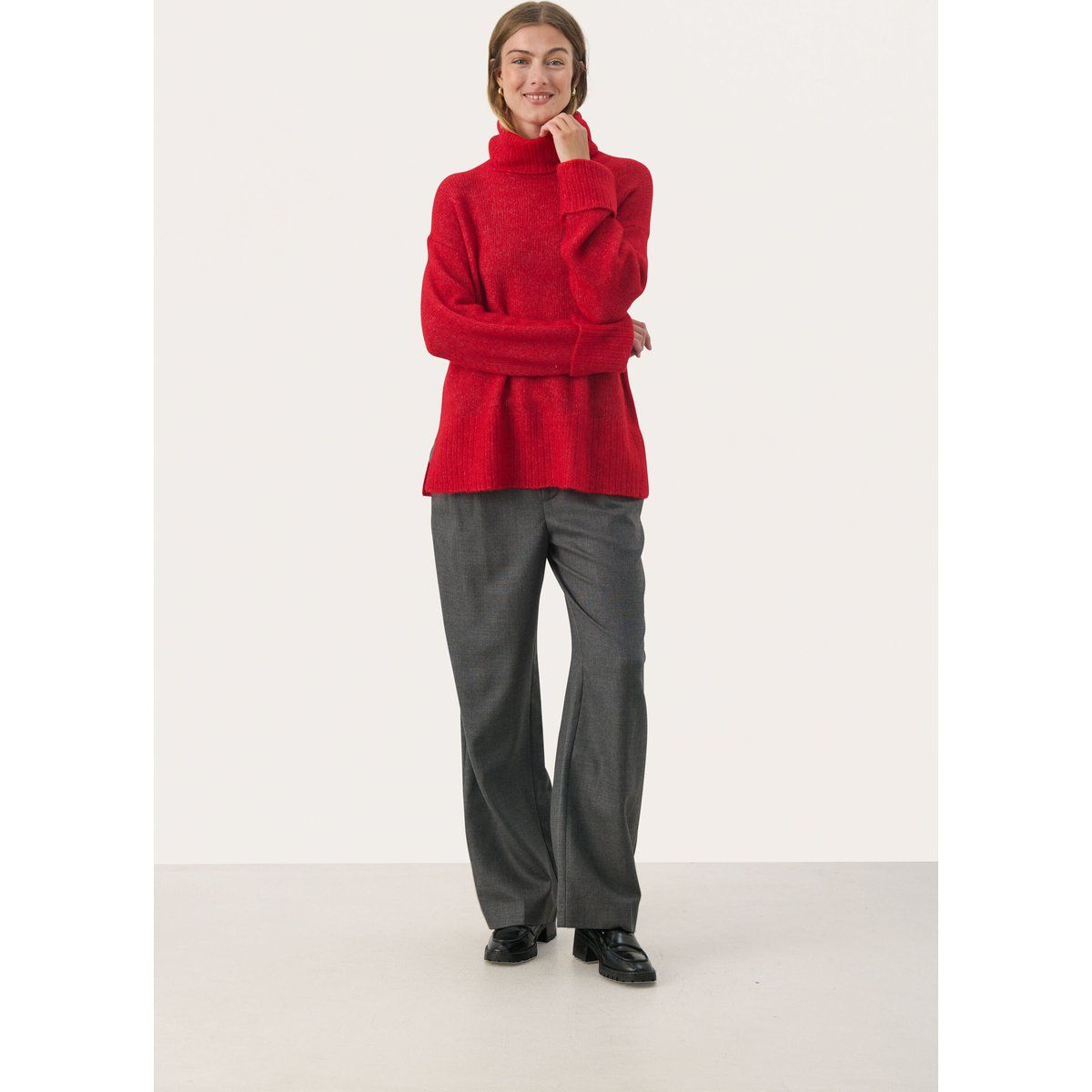 Oversized Weicher Strick-Rollkragen