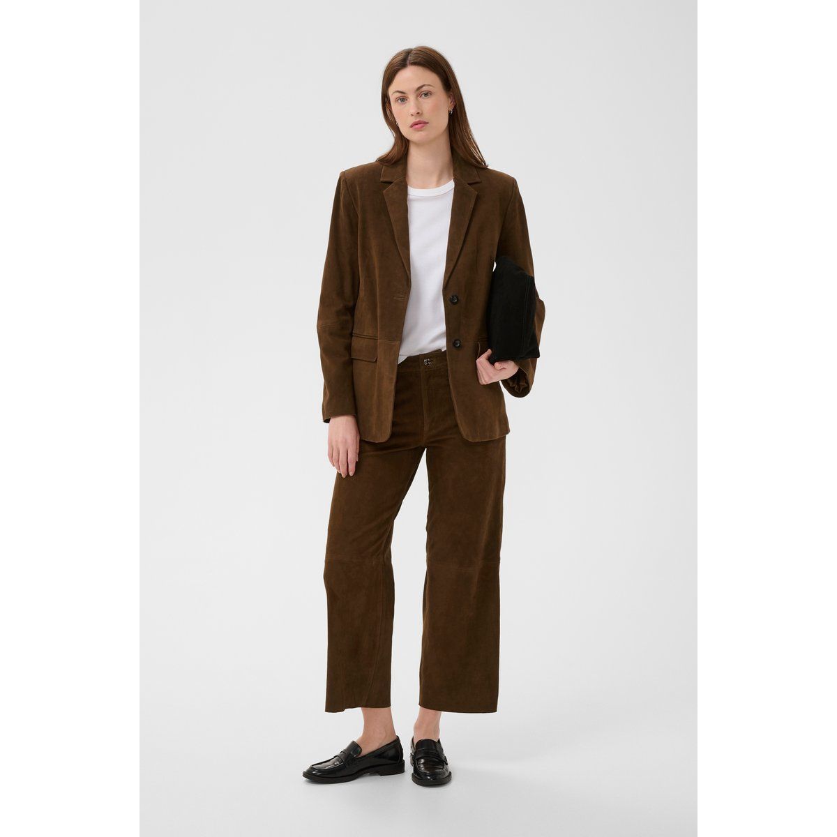 Velourslederhose im Five-Pocket-Stil
