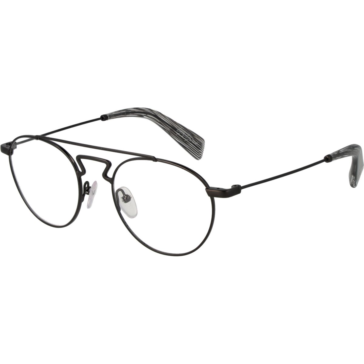 Moderne Rundbrille mit Doppelsteg