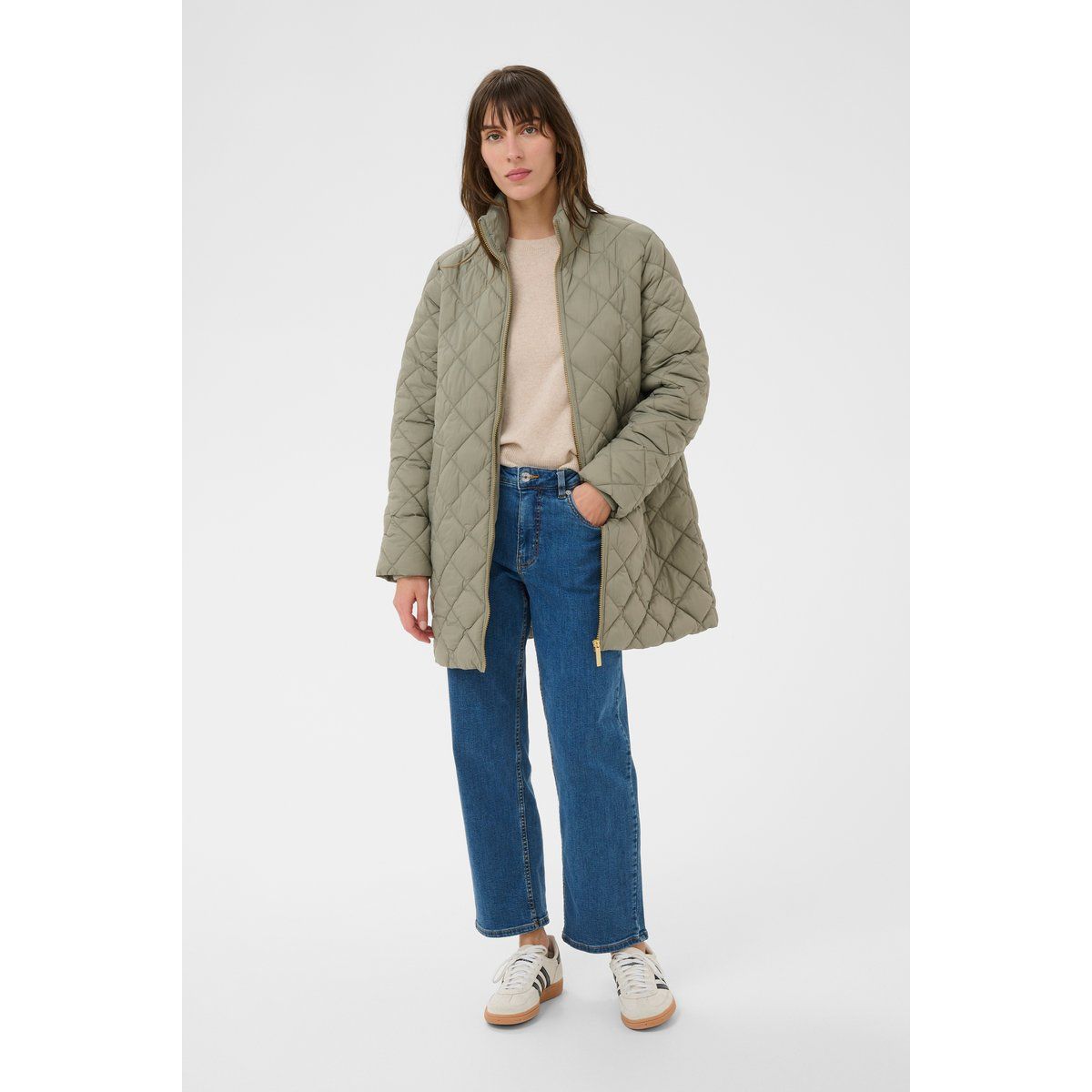 Steppjacke mit Rautenmuster im Relaxed-Fit
