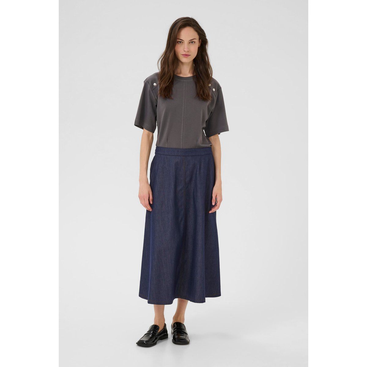 Denim-Maxirock in A-Linie