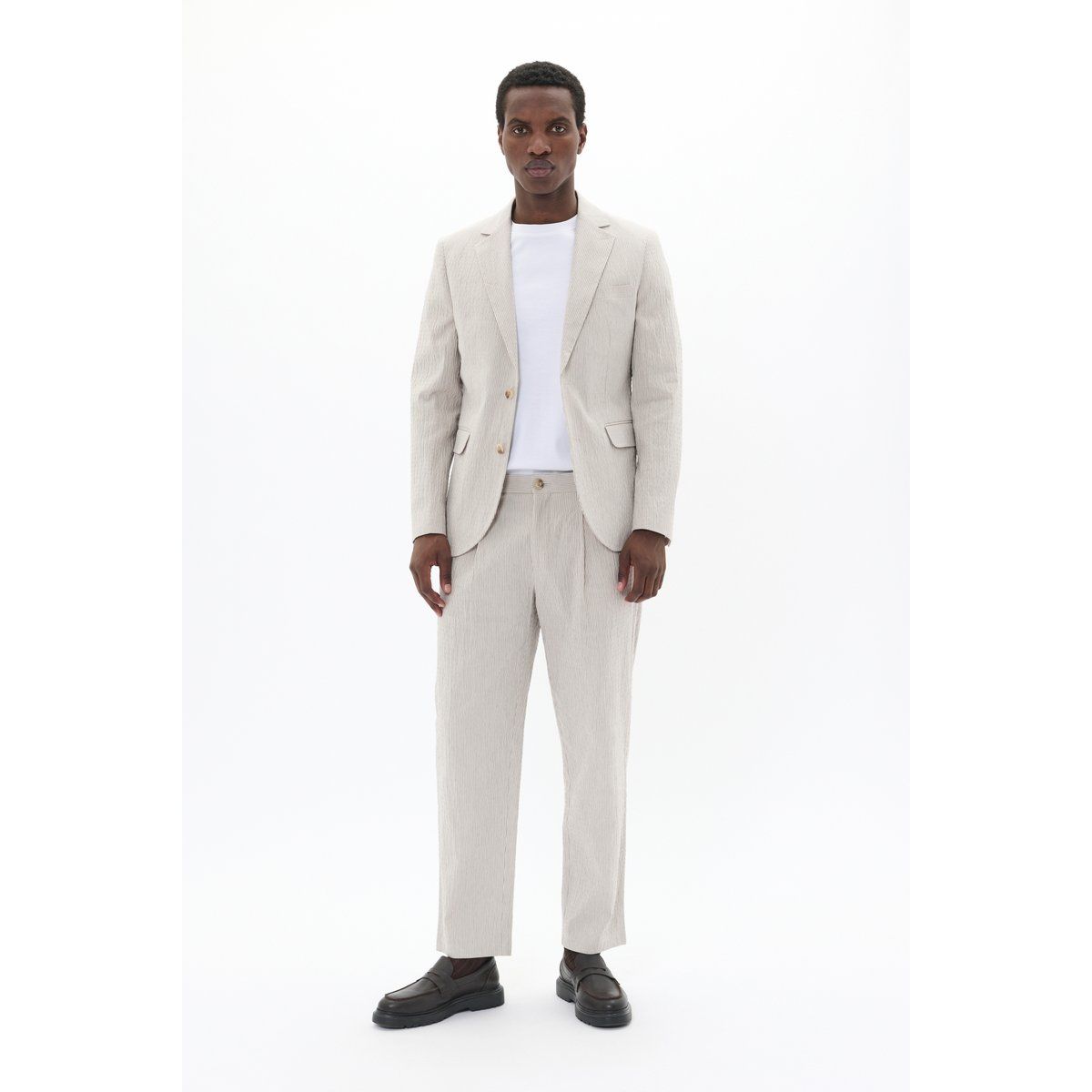 Strukturierter Blazer aus Baumwoll-Leinen-Mix