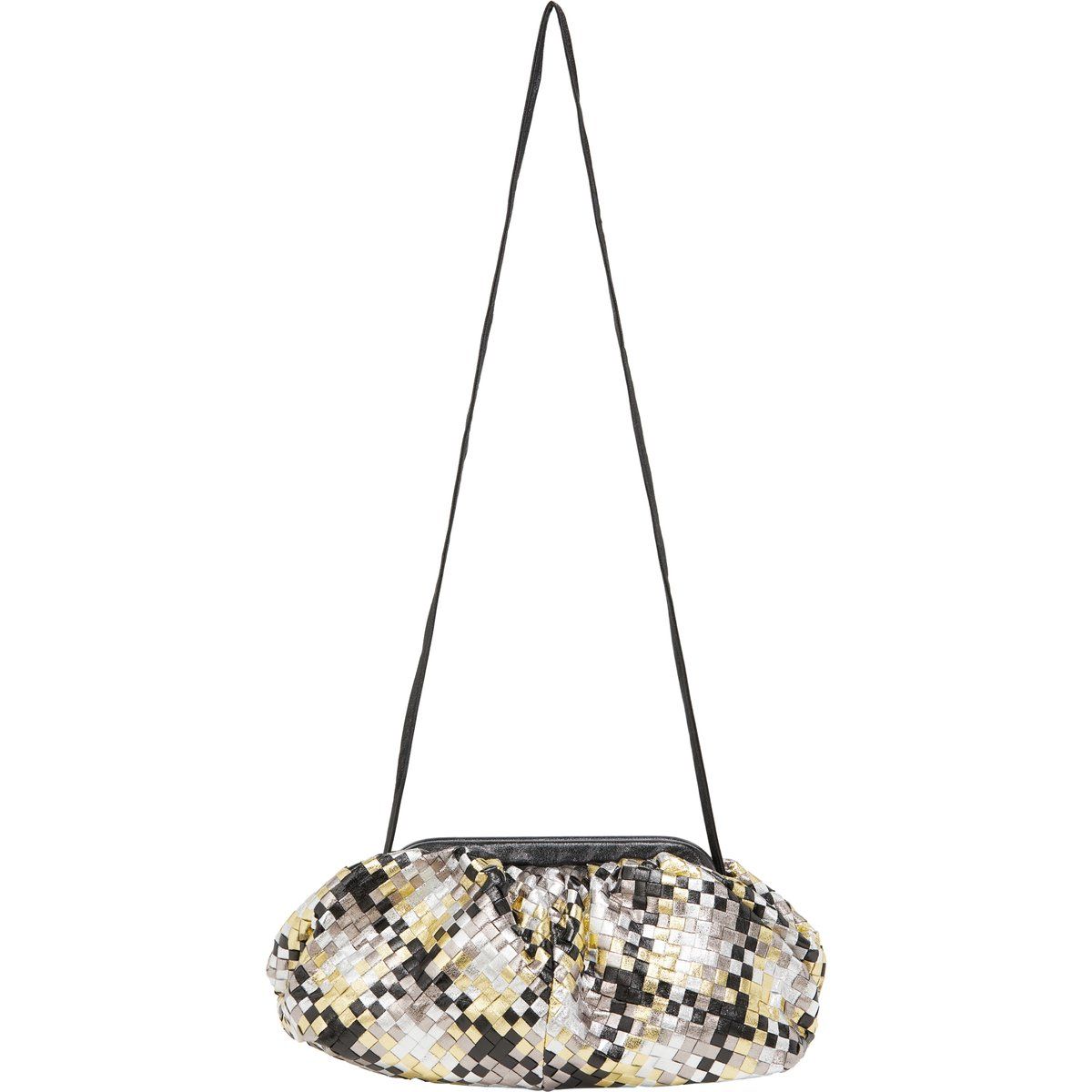 Geflochtene Metallic-Clutch mit Raffung