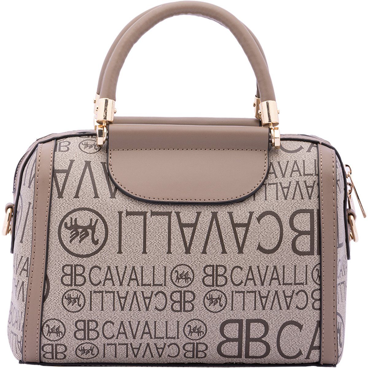 Strukturierte Henkeltasche mit Allover-Logo