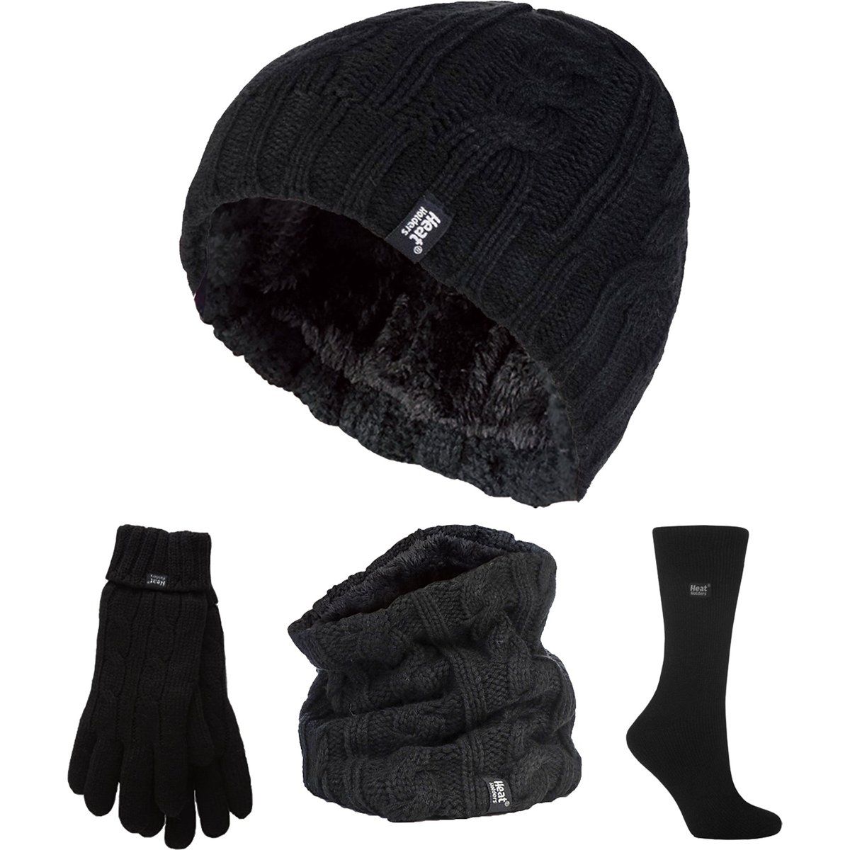 Thermisches Zopfmuster-Accessoire-Set