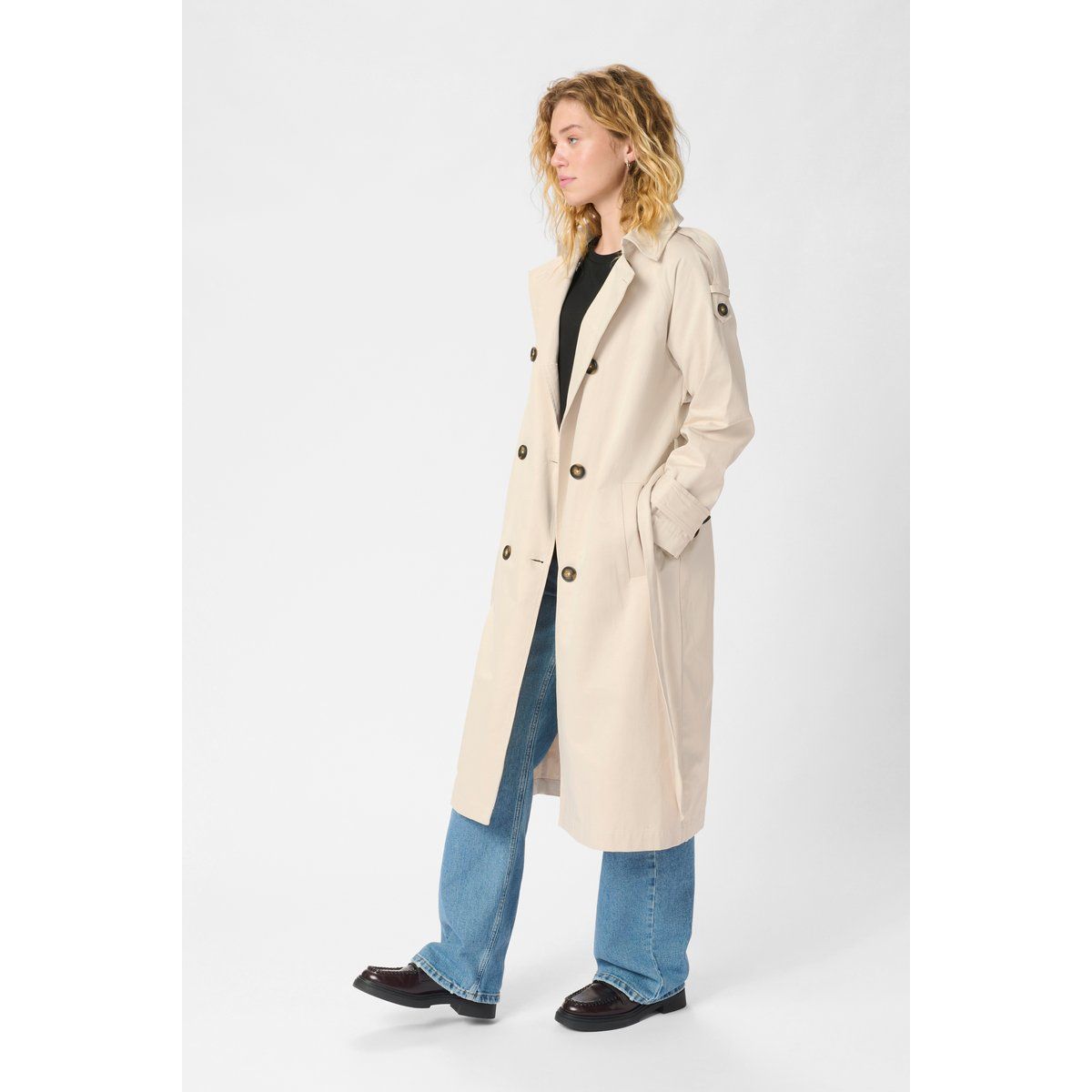 Locker geschnittener Midi-Trenchcoat