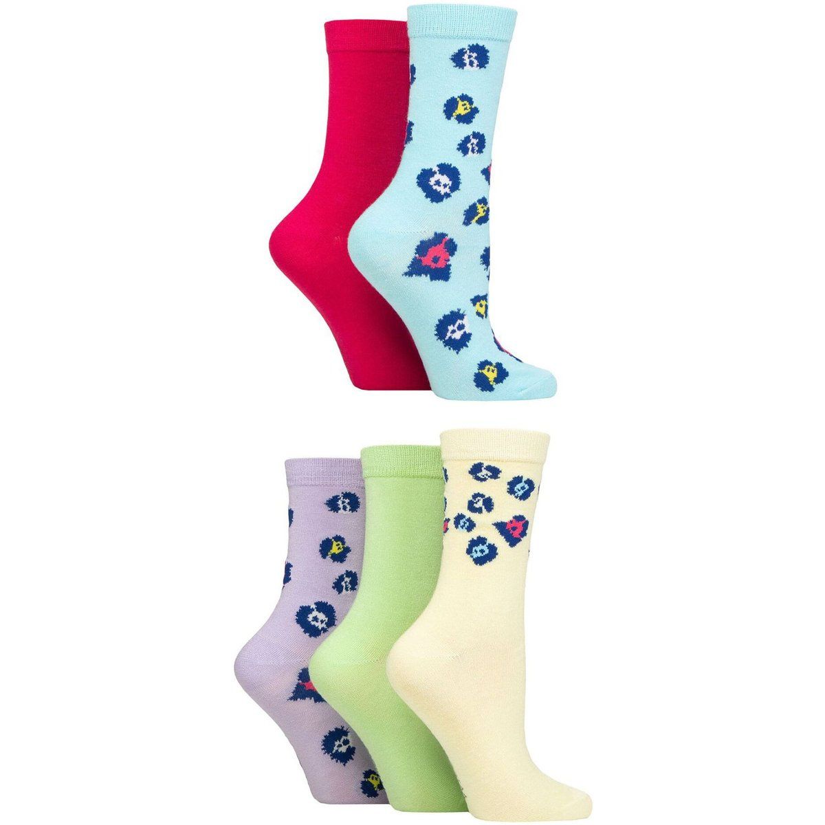 Verspielte Crew-Socken mit Leopardenmuster