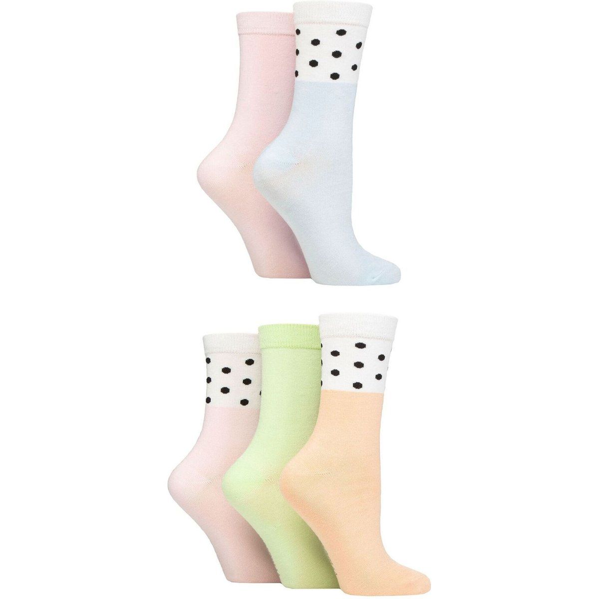 Jacquard-Muster Bambus Crew-Socken