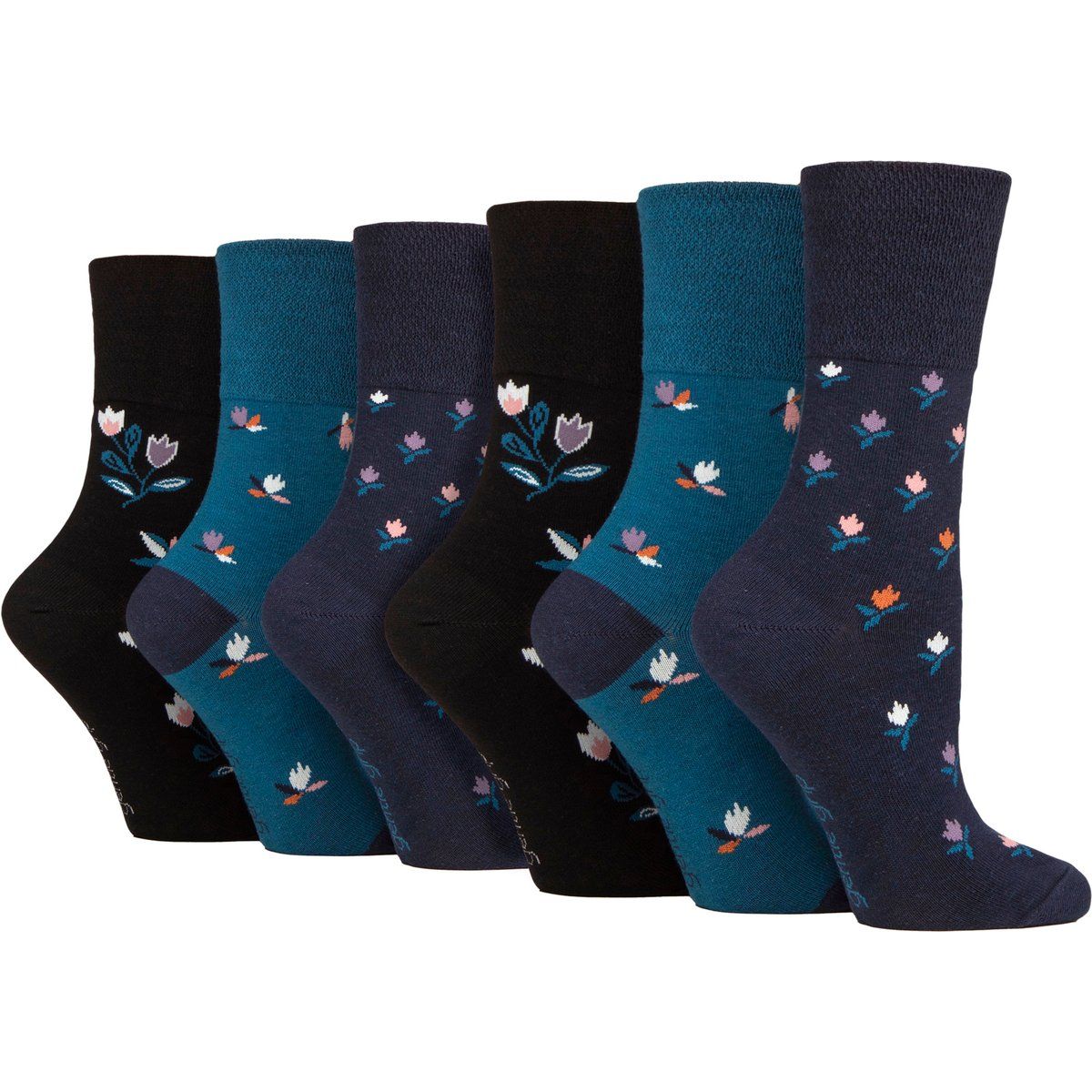 Mustersocken mit druckfreiem Bündchen