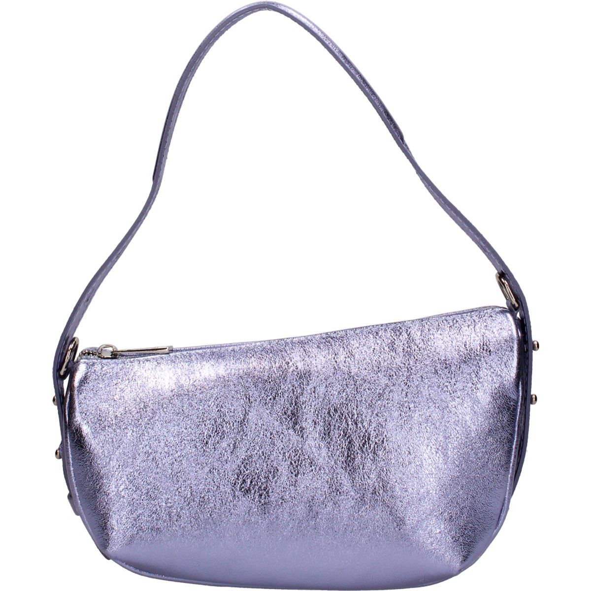 Metallische Schultertasche mit Knitteroptik