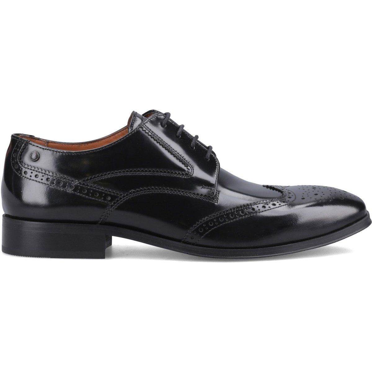 Polierte Derby-Schuhe mit Budapester-Muster