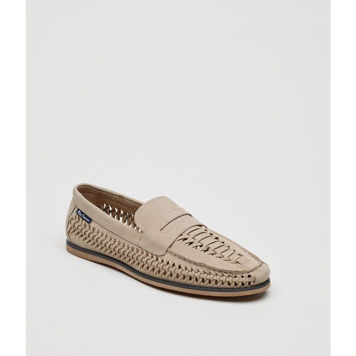 Geflochtene Penny-Loafer aus Wildlederimitat