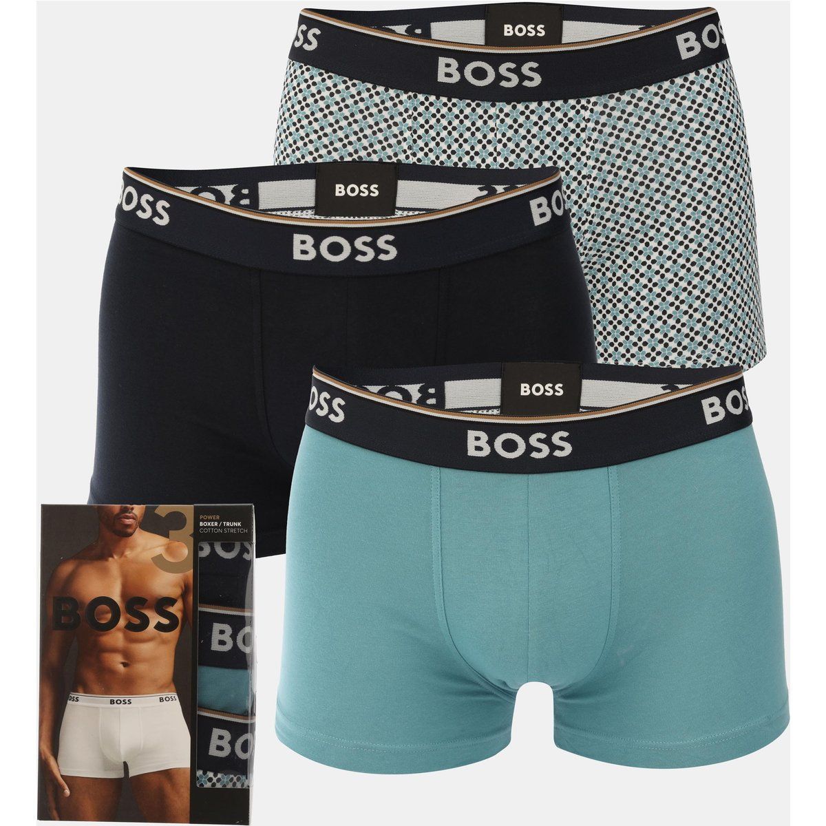 Dreierpack Trunks aus Stretch-Baumwolle