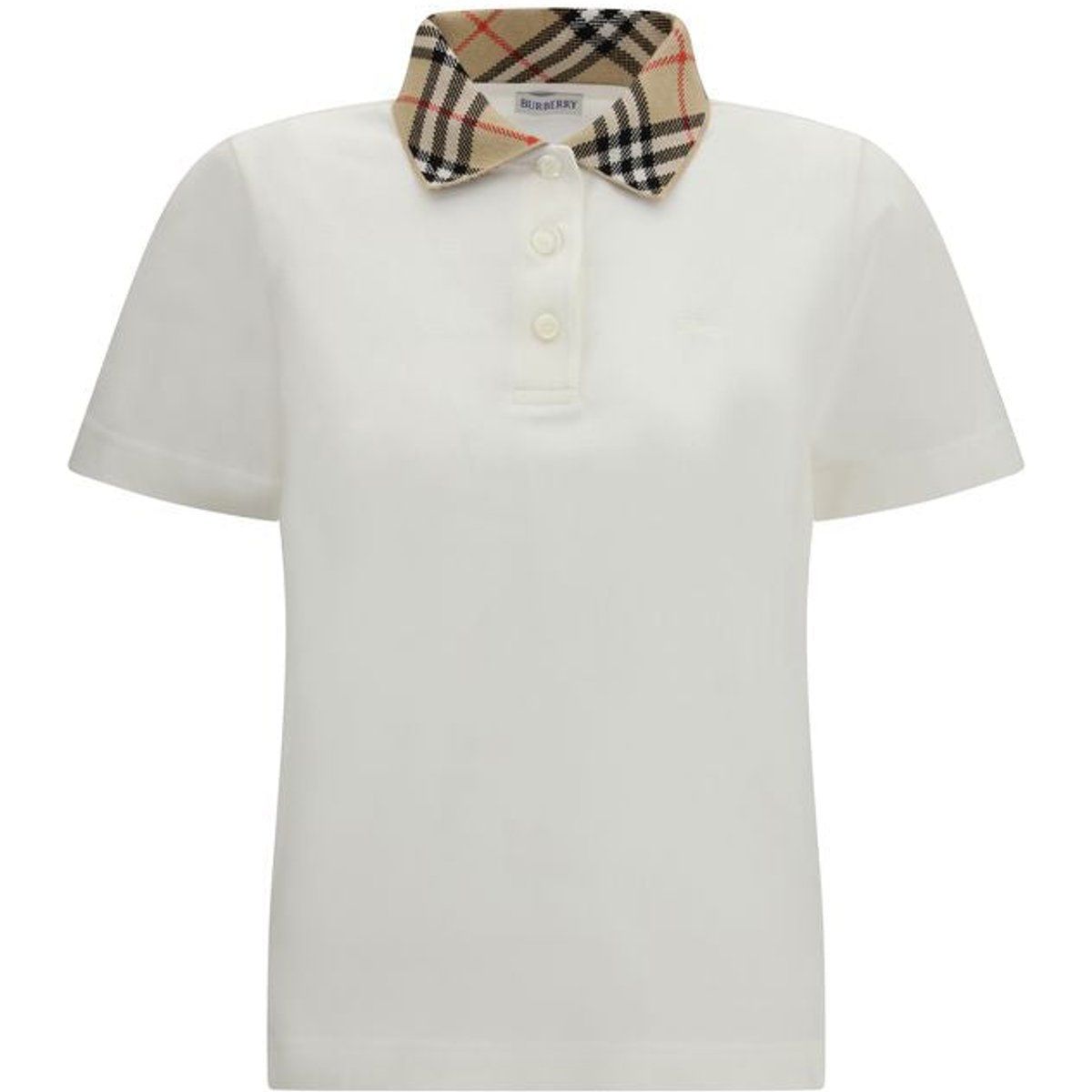 Piqué-Poloshirt mit Check-Kragen