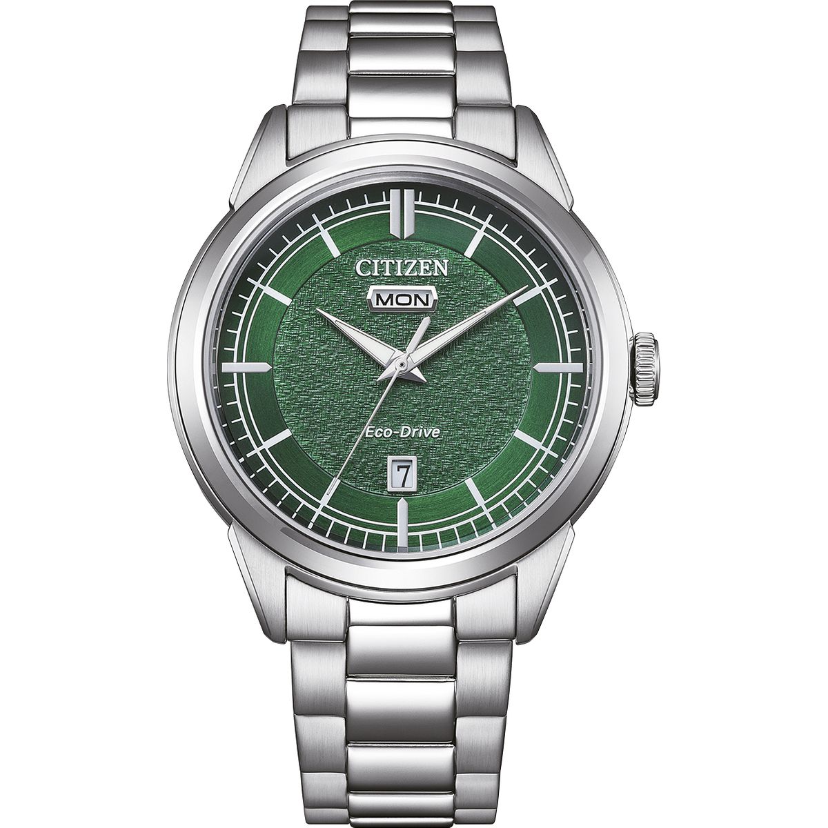 Eco-Drive Zeitmesser mit strukturiertem Zifferblatt