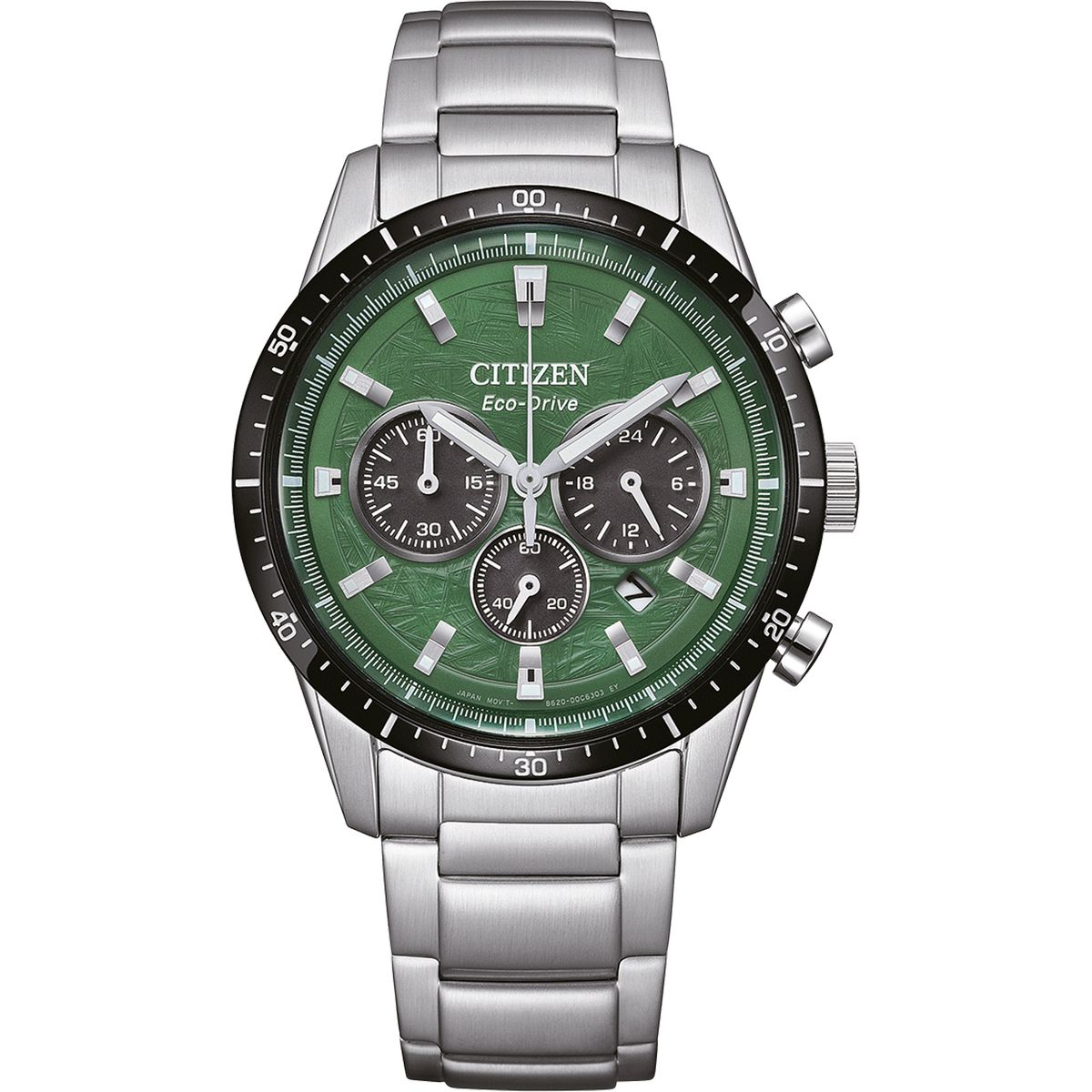 Eco-Drive Chronograph mit strukturiertem Zifferblatt