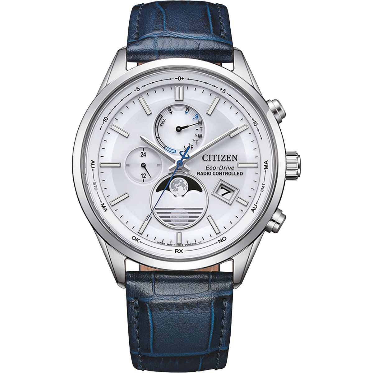 Funkgesteuerte Mondphasen-Armbanduhr
