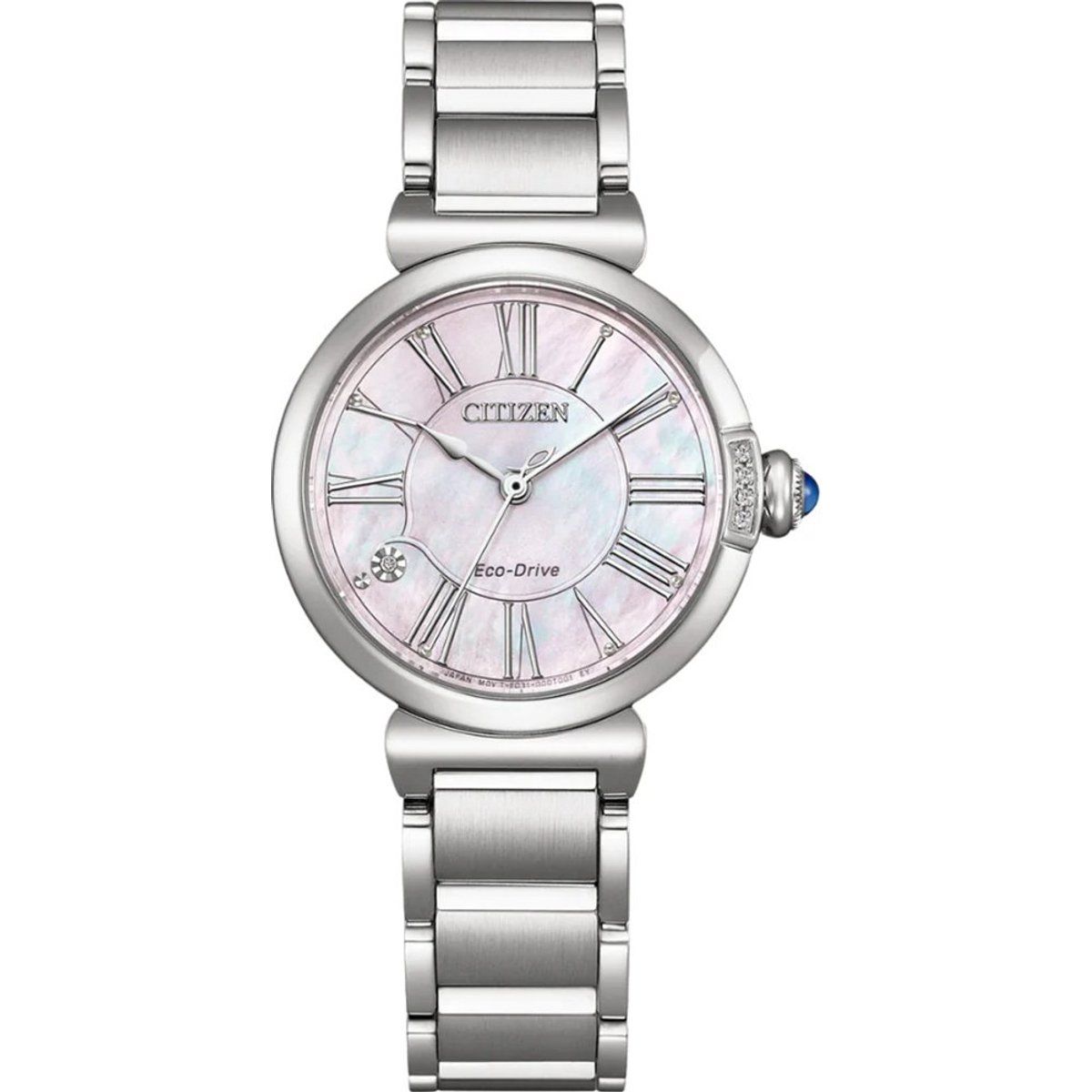Perlmutt-Armbanduhr mit römischen Ziffern