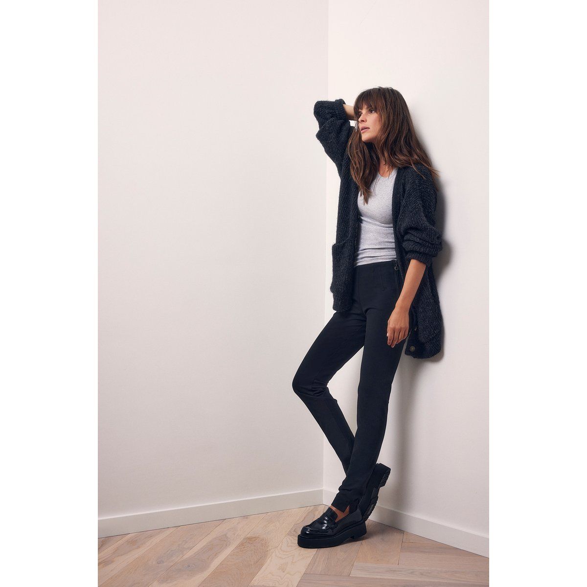 Schmal geschnittene High-Waist-Hose
