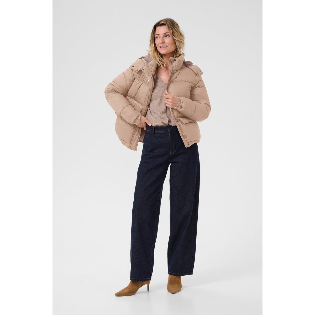 Gesteppte Pufferjacke mit Kapuze