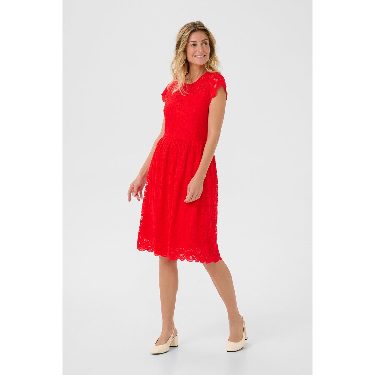 Elegantes Midikleid mit floraler Spitze