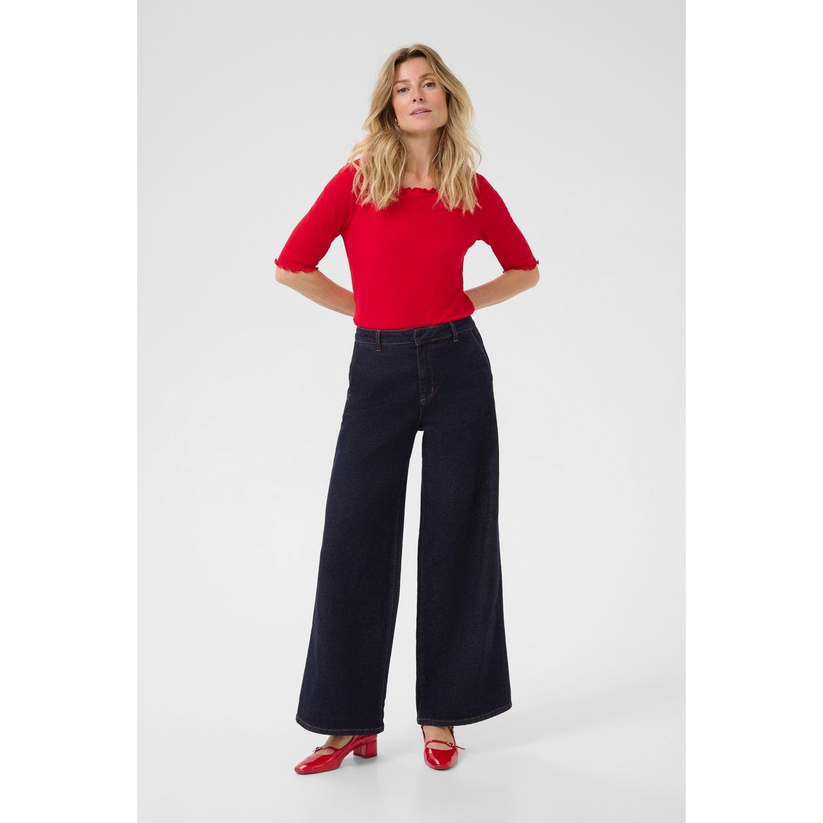 High-Waist Wide-Leg Denim-Jeans