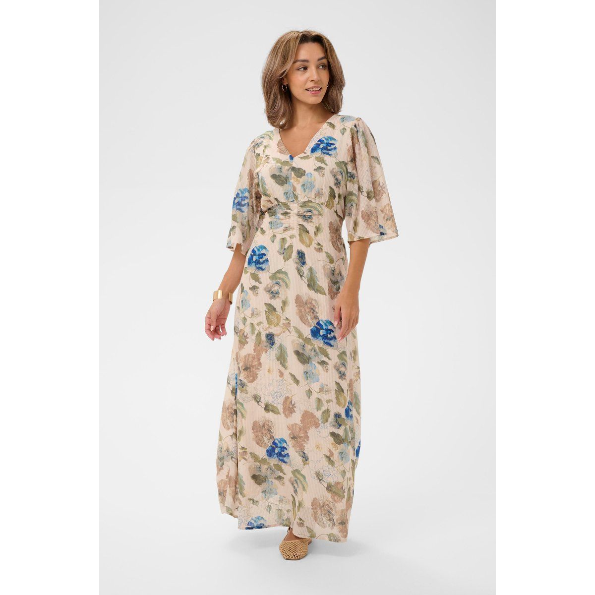 Fließendes Maxikleid mit Blumenmuster