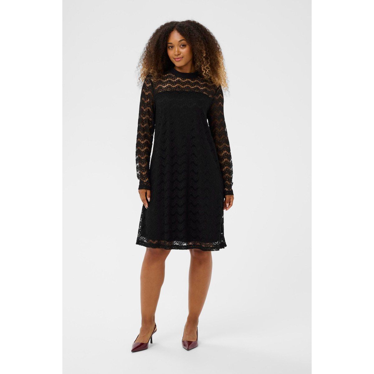 A-Linien Spitzenkleid mit Wellenmuster