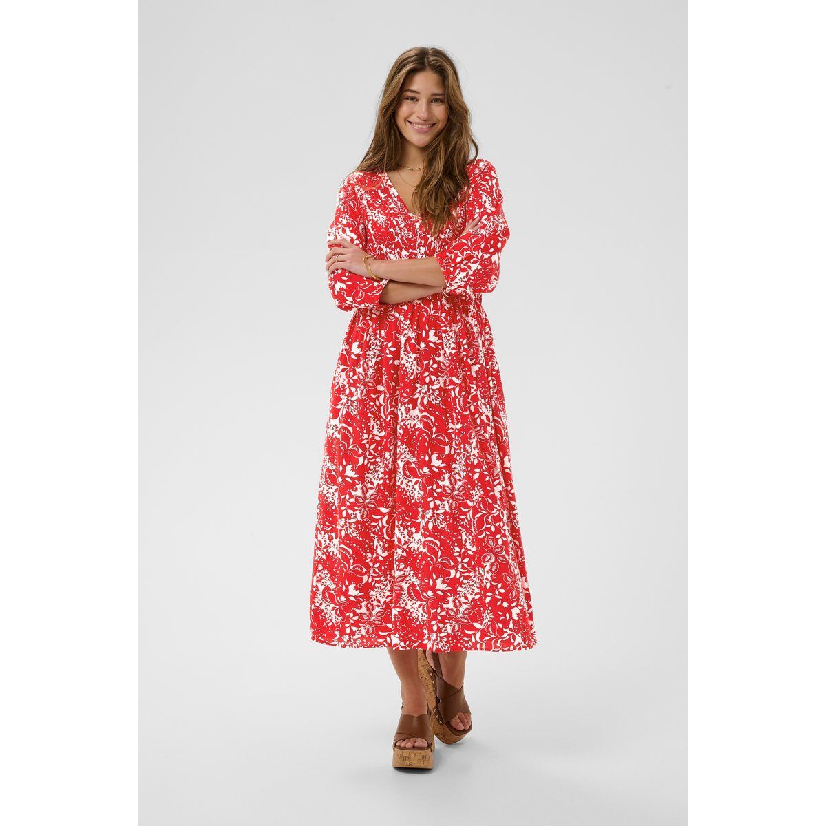 Romantisches Midikleid mit Blumenmuster
