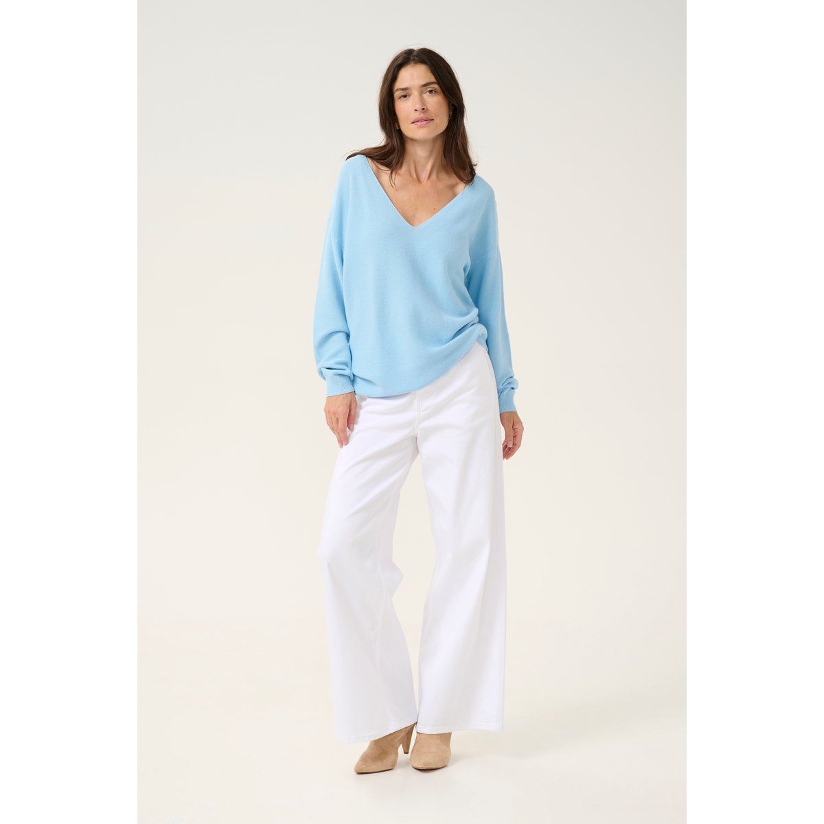Lockerer Strickpullover mit V-Ausschnitt