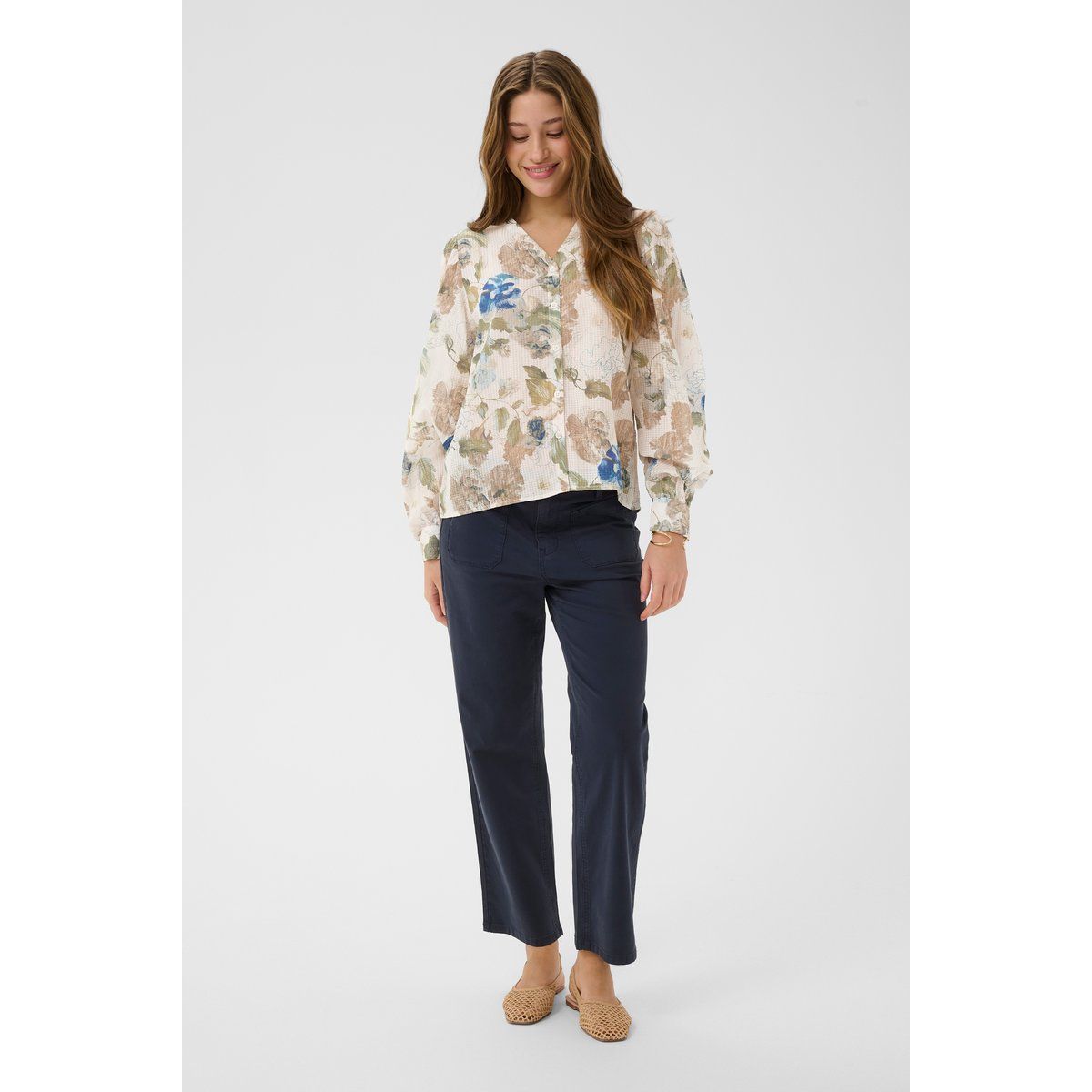 Locker geschnittene Bluse mit Blumenmuster