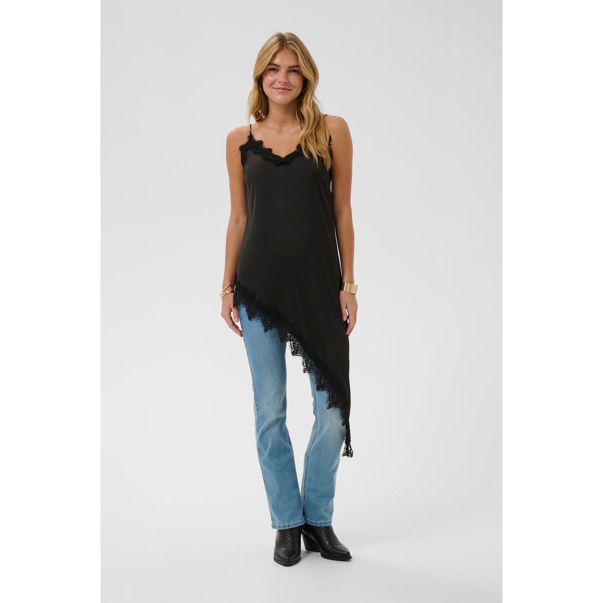 Asymmetrisches Camisole-Top mit Spitze