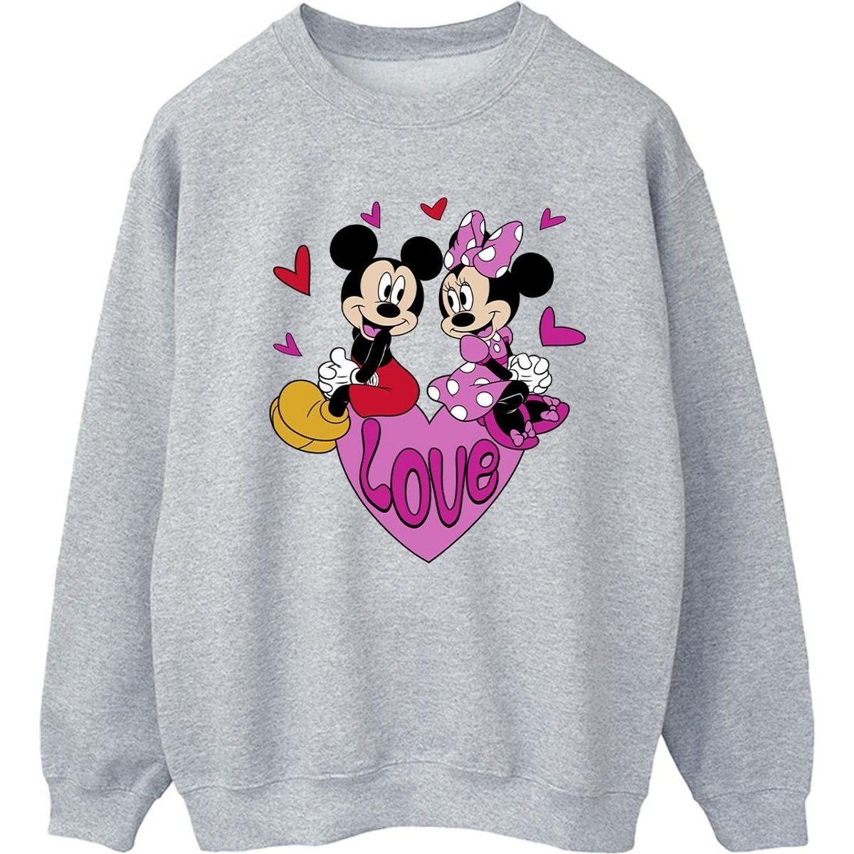 Grafik-Sweatshirt mit Mickey und Minnie Herz