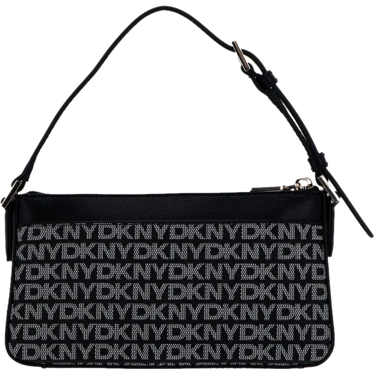 Schultertasche mit Logoprint und Außenfächern