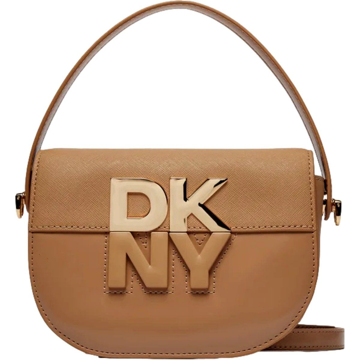 Strukturierte Schultertasche mit Logo