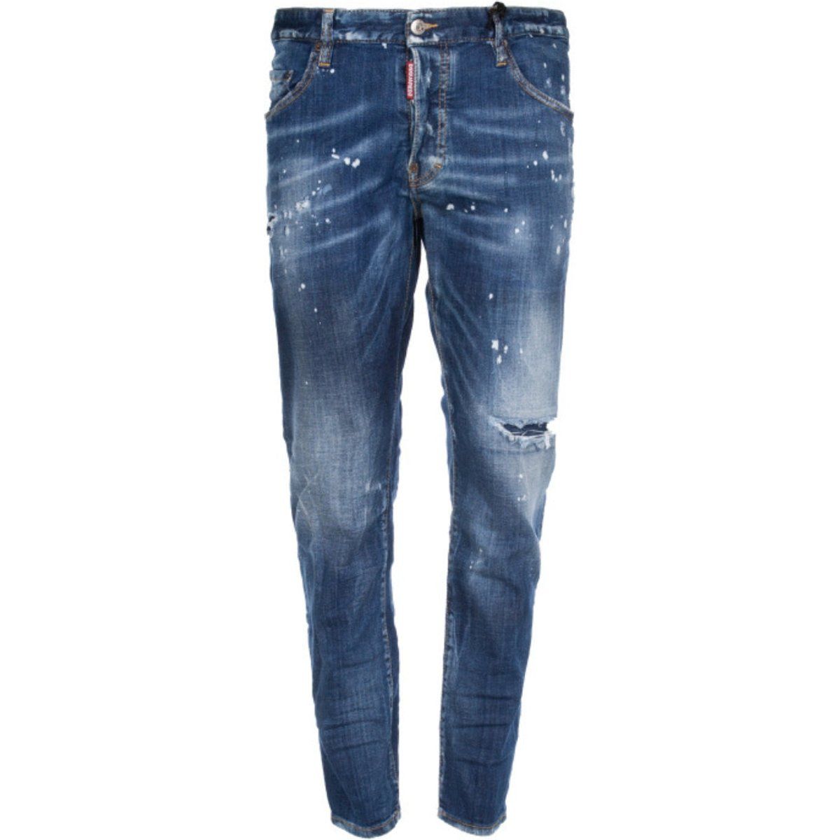 Distressed Skater-Jeans mit Farbspritzern