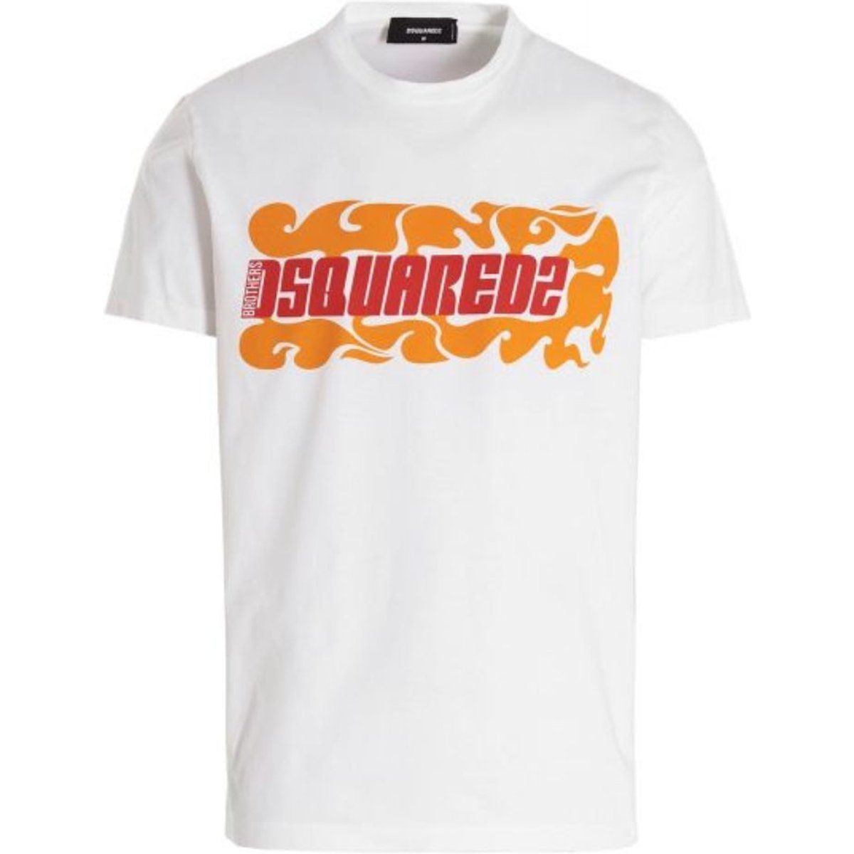 Baumwoll-T-Shirt mit Flammen-Grafik