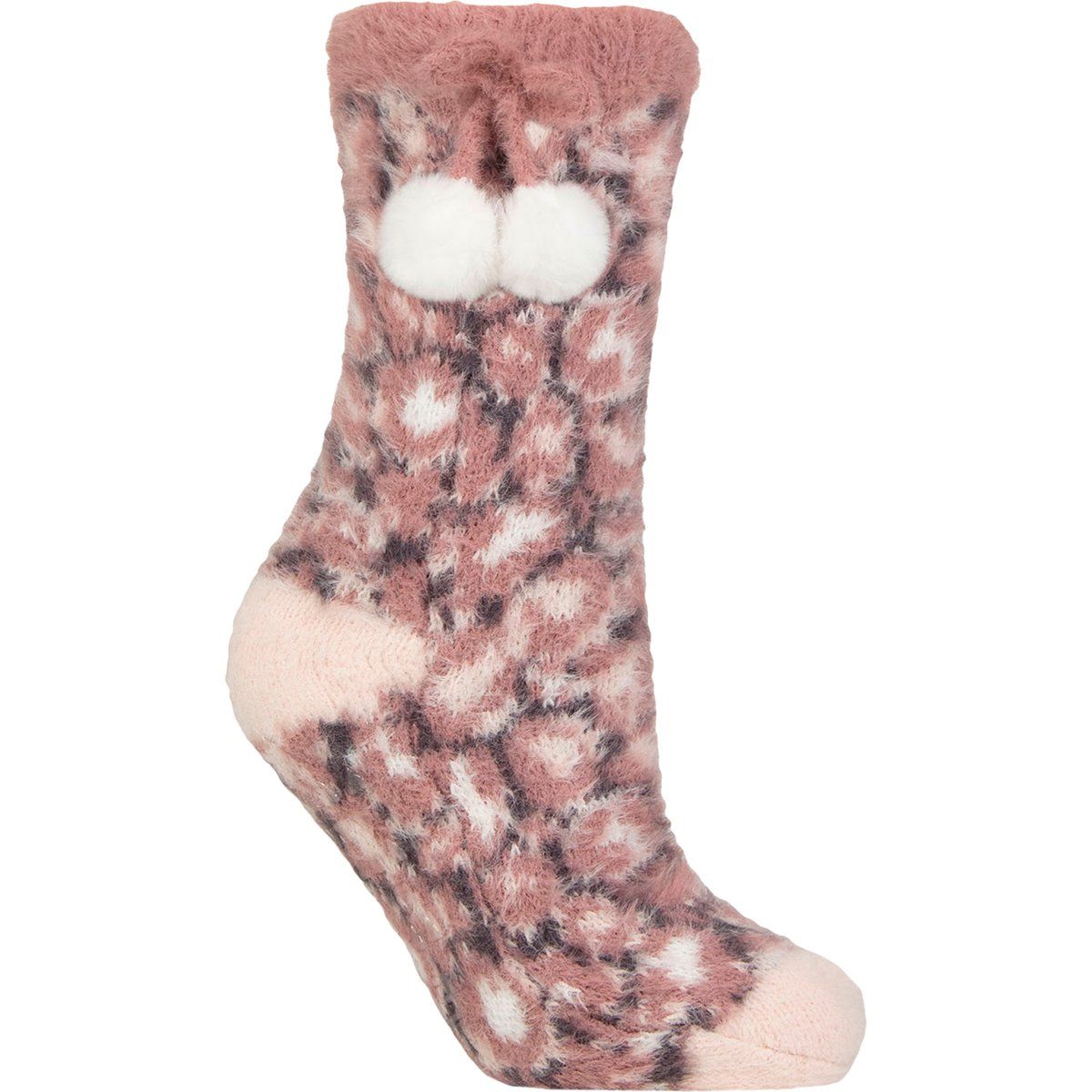 Sherpa-gefütterte Socken mit Leopardenmuster